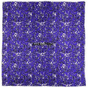 Balenciaga Stole Navy % Wool Silk Balenciaga Large Square Mosaic Camouflage